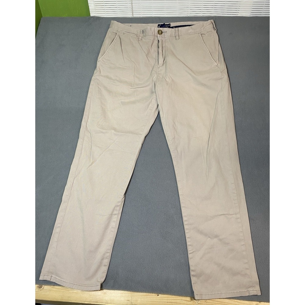 johnnie-O West Coast Prep Men's 35x29 Beige Cotton Stretch Twill Pants Straight